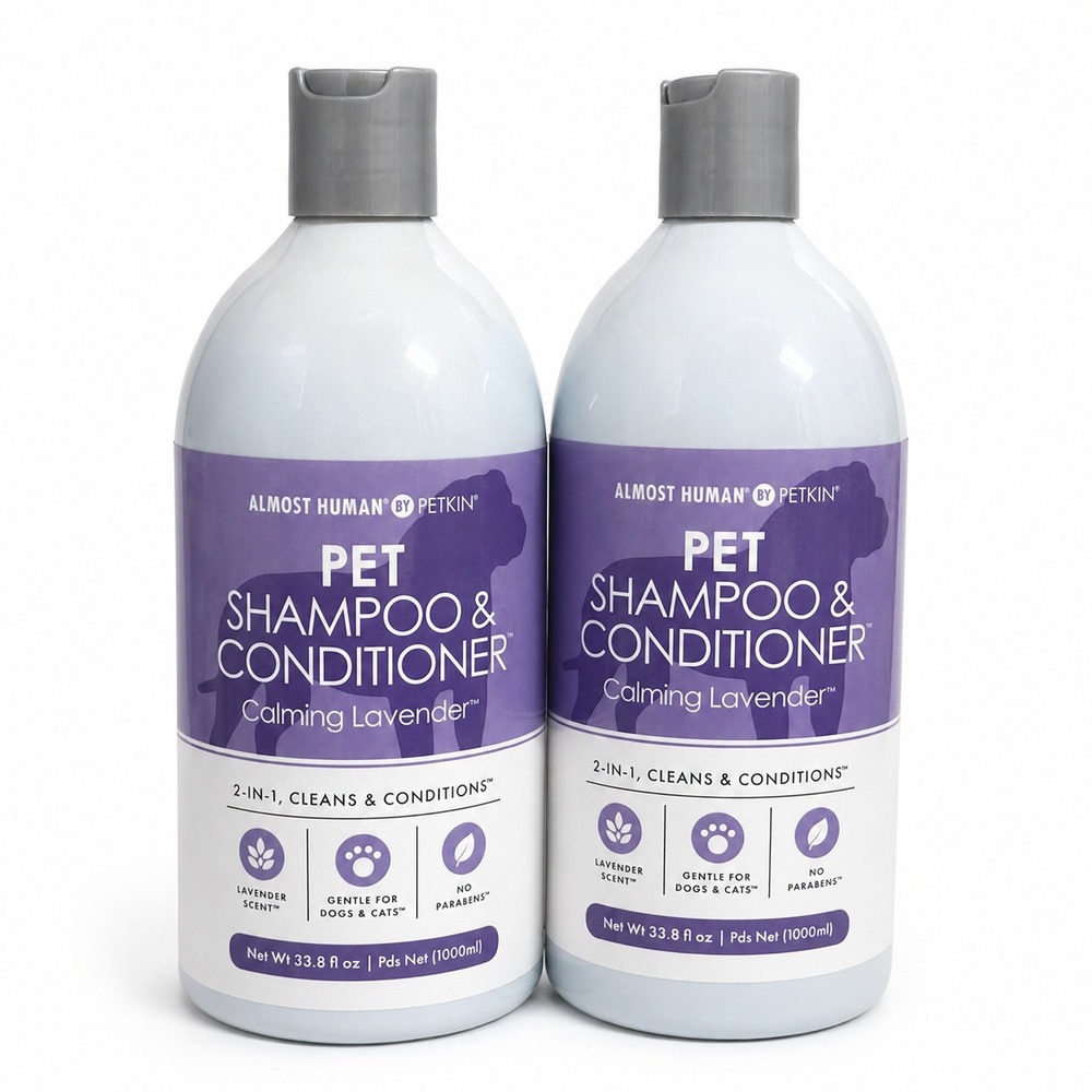Petkin Almost‎ Human 2-in-1 Pet Shampoo Conditioner Lavender 33.8 oz 2-Pack